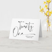 Carte 21e anniversaire Vingt et un joyeux anniversaire p (Fleur jaune)
