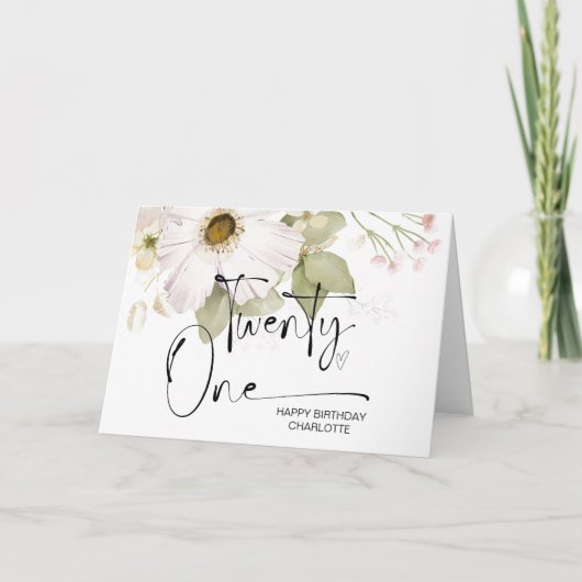 Carte 21e anniversaire Vingt et un joyeux anniversaire p (Devant)