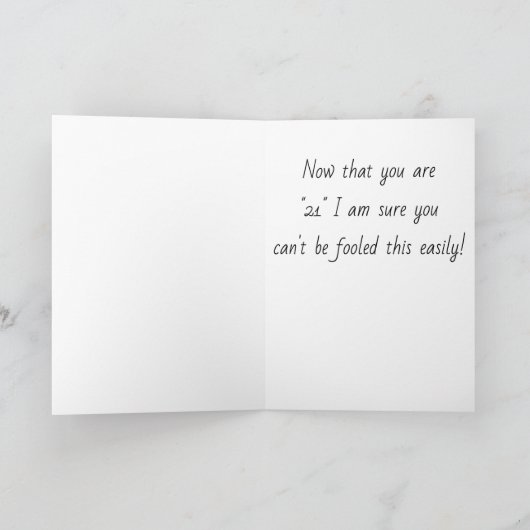 CARTE **21E ANNIVERSAIRE** VOUS DEVEZ ÊTRE INTELLIGENT P (Intérieur)