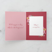 Carte 21e gerbera fleurs nom rose anniversaire (Intérieur)