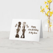 CARTE **21E** SOUHAITE L'ANNIVERSAIRE À MA **SOEUR DOUCE (Fleur jaune)