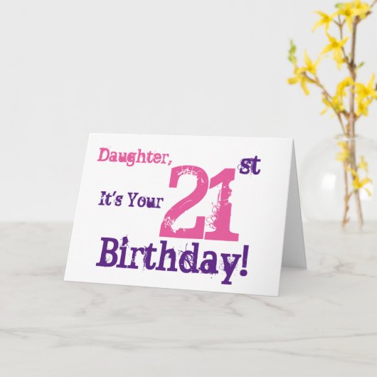 Carte 21ème salutation de l'anniversaire de la fille (Fleur jaune)