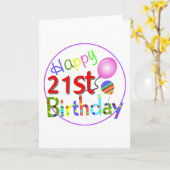 Carte 21èmes salutations d'anniversaire (Fleur jaune)