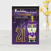 Carte 21st Birthday Card for Brother, Brother Birthday (Fleur jaune)