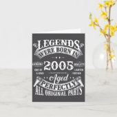 Carte 21st Birthday Gift Legend Born In 2005 21 For Year (Fleur jaune)