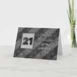 Carte 21st BIRTHDAY, Grandson, Grunge Gray Stripes<br><div class="desc">Similar image available for invitations 13,  16,  18 and 21.  Also for birthday greetings in same categories but for specific titles i.e. son,  grandson et dude. Faux texture gives it a slight grunge effect.</div>