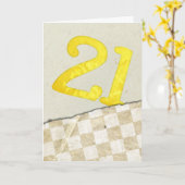 Carte 21th Anniversaire (Fleur jaune)