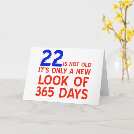 Carte 22 ans Anniversaires (Fleur jaune)