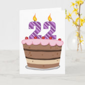 Carte 22 ans sur le gâteau d'anniversaire (Fleur jaune)