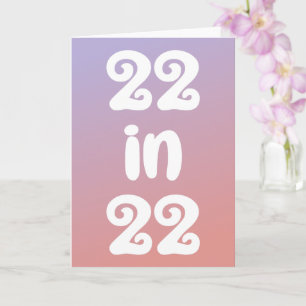 Carte 22 en 22 dégradé ombre 22e anniversaire