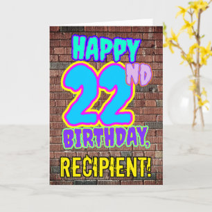 Carte 22e anniversaire - Amusant, Graffiti urbain inspir