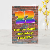 Carte 22e anniversaire : Arc en ciel inspiré par les gra (Fleur jaune)