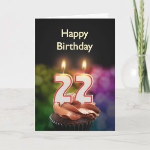 Carte 22e anniversaire avec bougies