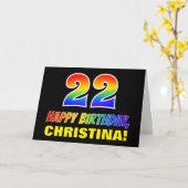 Carte 22e anniversaire : Bold, amusant, simple, arc-en-c (Fleur jaune)