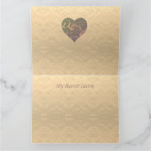 Carte 22e anniversaire de Mariage Rose de coeur coppery (Intérieur)