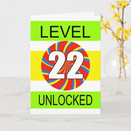 Carte 22e Anniversaire Jeu d'Ordinateur (Fleur jaune)