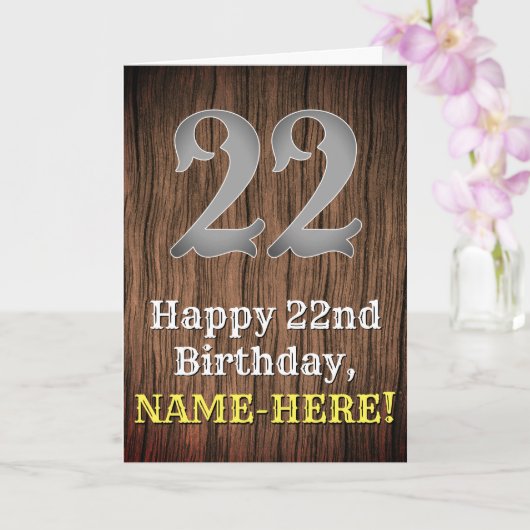 Carte 22e anniversaire : Pays inspiré par l'Ouest Look,  (Orchidée)