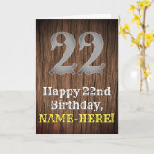 Carte 22e anniversaire : Pays inspiré par l'Ouest Look,  (Fleur jaune)