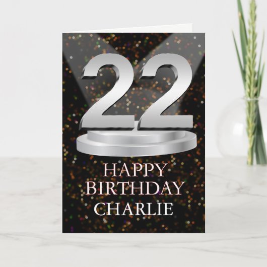 Carte 22e anniversaire Points saillants Ajouter une cart (Devant)