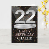 Carte 22e anniversaire Points saillants Ajouter une cart (Fleur jaune)