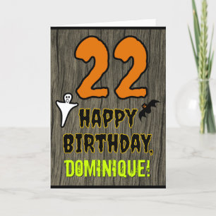 Carte 22e anniversaire : Thème d'Halloween Éffrayant, No