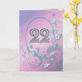 Carte 22e Birthday (Fleur jaune)
