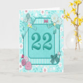 Carte 22nd birthday card (Fleur jaune)