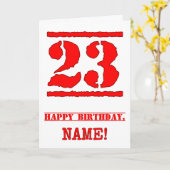 Carte 23e anniversaire : Amusant, Timbre en caoutchouc r (Fleur jaune)