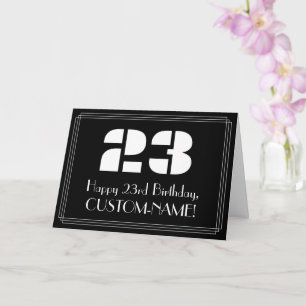 Carte 23e anniversaire : Art Déco Inspiré Look "23" & No