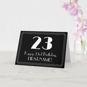 Carte 23e anniversaire ~ Art Déco Inspiré Look "23", Nom