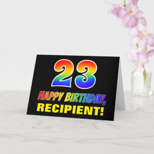 Carte 23e anniversaire : Bold, amusant, simple, arc-en-c