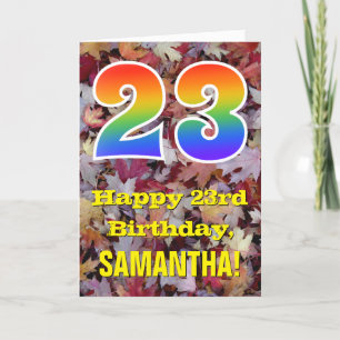 Carte 23e anniversaire; feuilles d'automne rustiques; ar