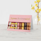 Carte 23e Anniversaire Français de Macaron-Joyeux ! (Fleur jaune)