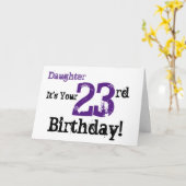 Carte 23ème salutation de l'anniversaire de Daughte dans (Fleur jaune)