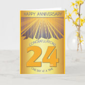 Carte 24 Year Sober Anniversary | Golden Ray 12 Step  (Fleur jaune)
