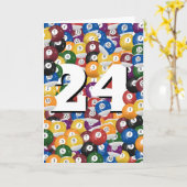 Carte 24e anniversaire Billiard Balls (Fleur jaune)