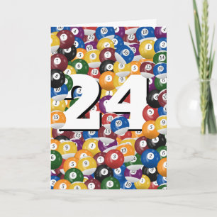 Carte 24e anniversaire Billiard Balls