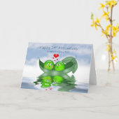 Carte 24e anniversaire de mariage, Deux petits pois dans (Fleur jaune)