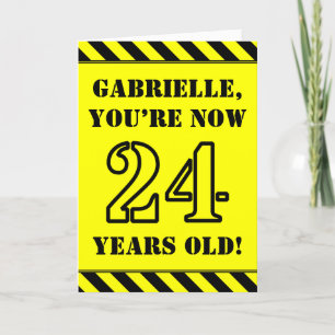 Carte 24e anniversaire : Jeu de style de crayon amusant,
