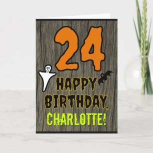 Carte 24e anniversaire : Thème d'Halloween Éffrayant, No