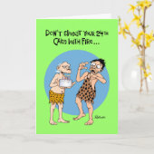 Carte 24ème bande dessinée drôle d'anniversaire (Fleur jaune)