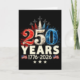 Carte 250 Ans 1776 2026 250e Vintage 4 juillet Amérique