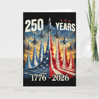 Carte 250 Ans 1776-2026 Avions de Chasse Usa Drapeau 250