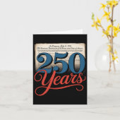 Carte 250 Ans 1776 Déclaration d'Indépendance États-Unis (Fleur jaune)