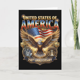 Carte 250 Ans 250e Anniversaire Américain Drapeau États-