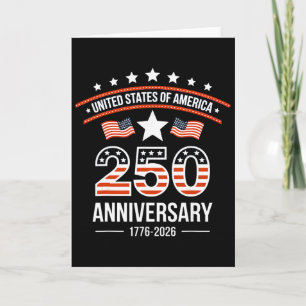 Carte 250 Ans 250e Anniversaire Américain États-Unis 4 J