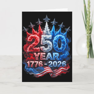 Carte 250 Ans Américain 1776 2026 250e 4 Juillet Usa