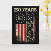 Carte 250 Ans Amérique 1776 2026 Nous Le Peuple Drapeau (Fleur jaune)