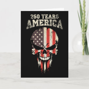 Carte 250 Ans Amérique 4 Juillet Drapeau Usa Crâne