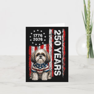 Carte 250 Ans d'Amérique Shih Tzu Patriotique Usa Dom 4t